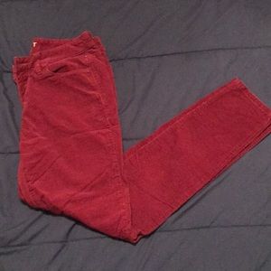 Burgundy LOFT skinny corduroys